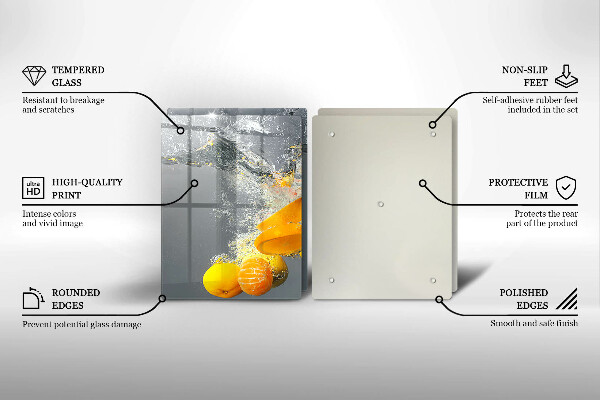 De vidrio templado Limones en agua