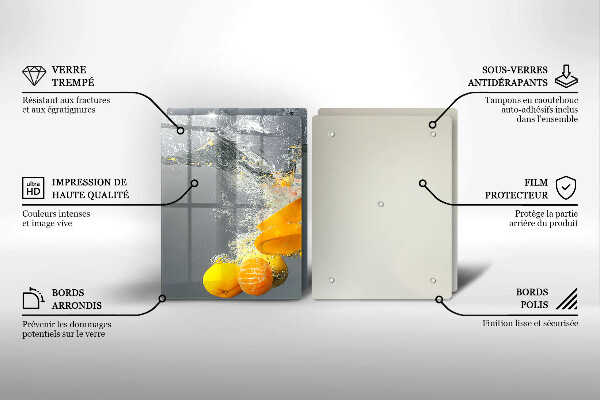 De vidrio templado Limones en agua