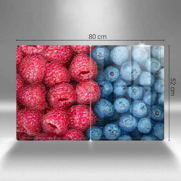 De vidrio templado Frutas de frambuesa y arándanos