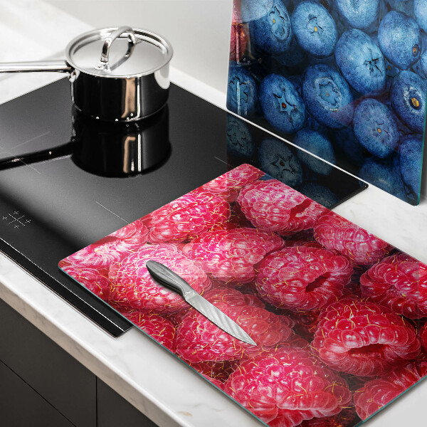 De vidrio templado Frutas de frambuesa y arándanos