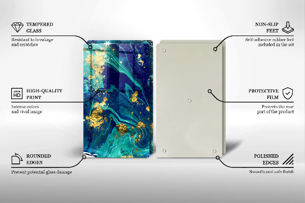 De vidrio templado Abstracción con oro