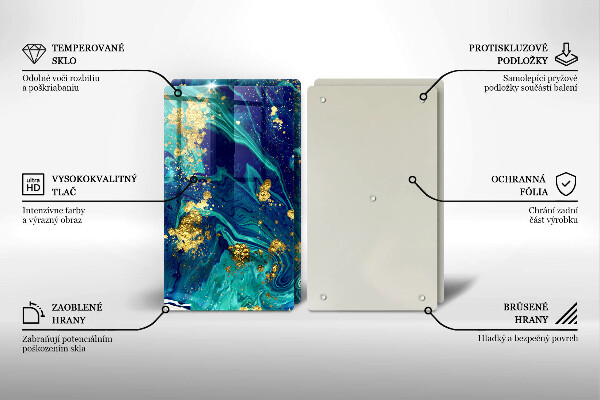 De vidrio templado Abstracción con oro