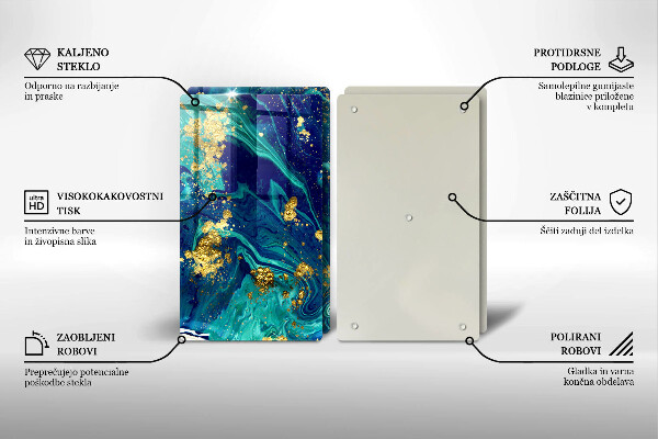 De vidrio templado Abstracción con oro