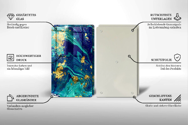 De vidrio templado Abstracción con oro