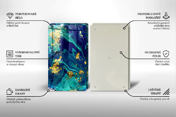 De vidrio templado Abstracción con oro