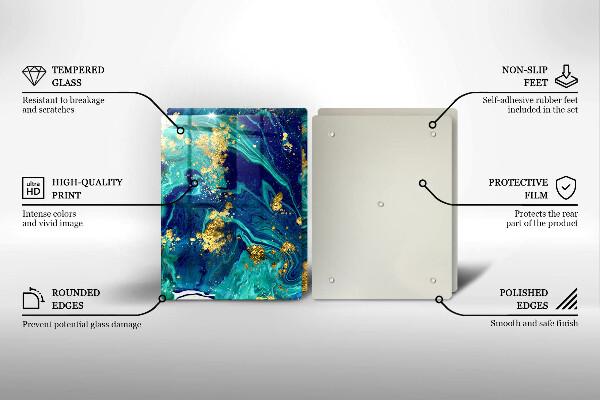 De vidrio templado Abstracción con oro