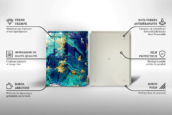 De vidrio templado Abstracción con oro