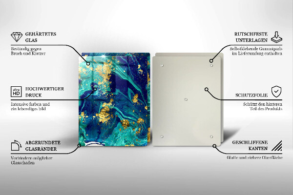 De vidrio templado Abstracción con oro