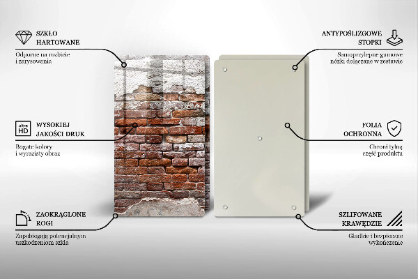 De vidrio templado Viejo muro de ladrillo y hormigón