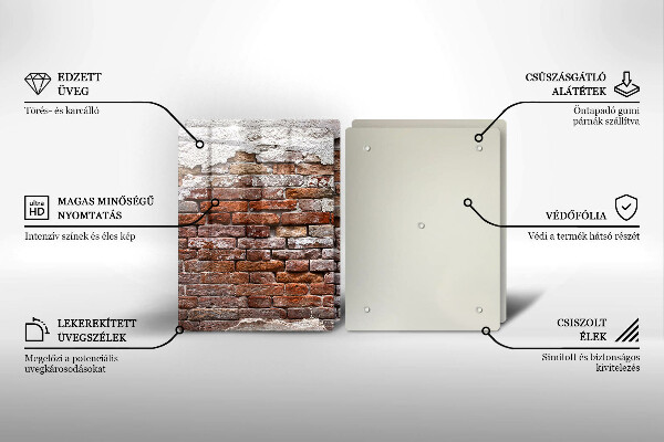 De vidrio templado Viejo muro de ladrillo y hormigón