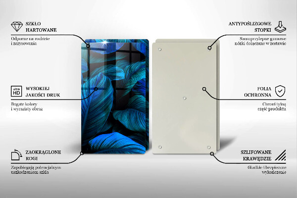 De vidrio templado Hojas de vegetación de la selva