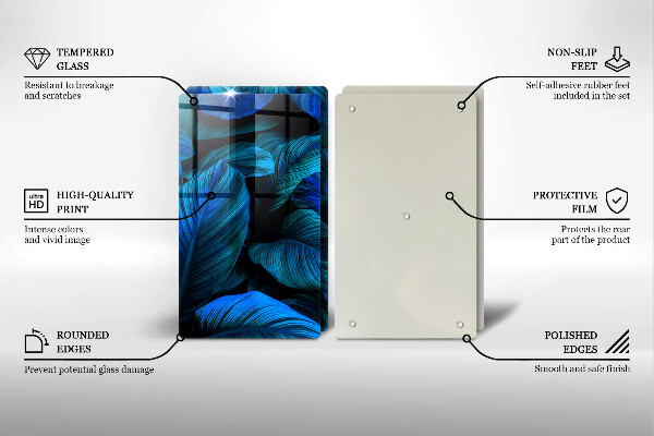 De vidrio templado Hojas de vegetación de la selva