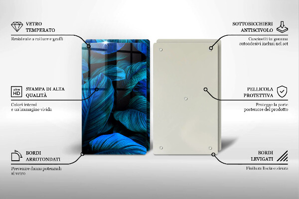 De vidrio templado Hojas de vegetación de la selva