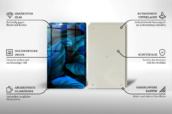 De vidrio templado Hojas de vegetación de la selva