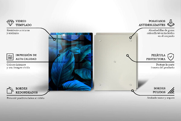 De vidrio templado Hojas de vegetación de la selva