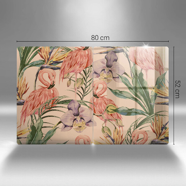 De vidrio templado Ilustración de flamencos