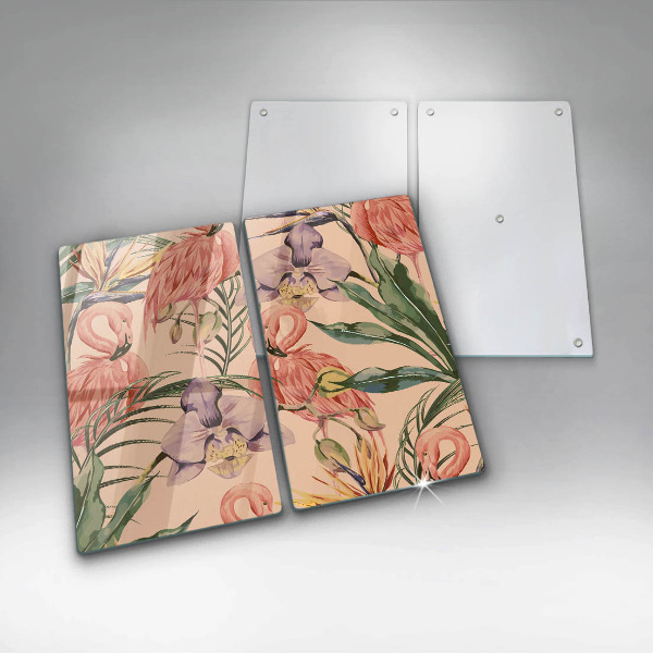 De vidrio templado Ilustración de flamencos