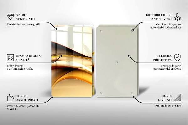 De vidrio templado Líneas de humo abstractas