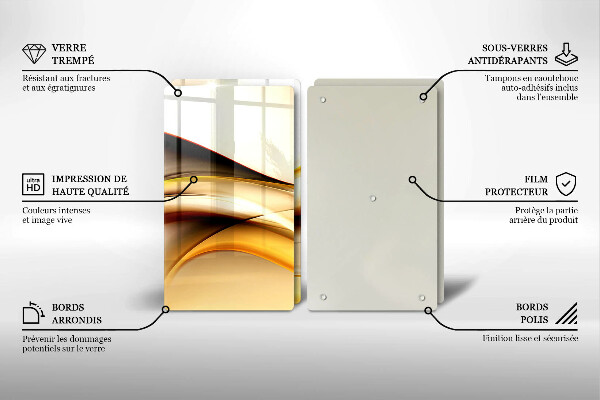 De vidrio templado Líneas de humo abstractas