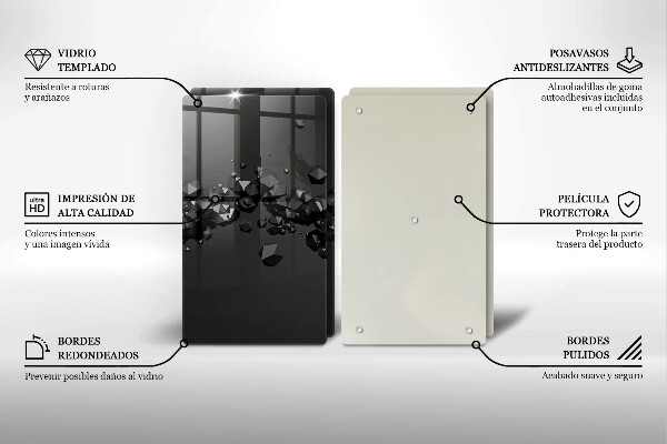 De vidrio templado Abstracción de formas 3d