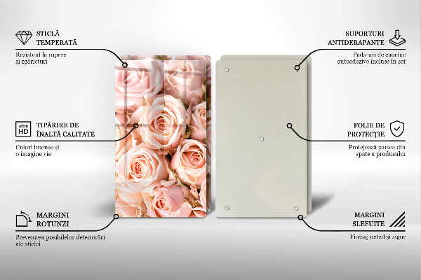 De vidrio templado Ramo de rosas delicadas