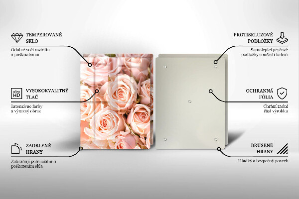 De vidrio templado Ramo de rosas delicadas