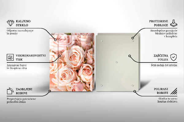 De vidrio templado Ramo de rosas delicadas