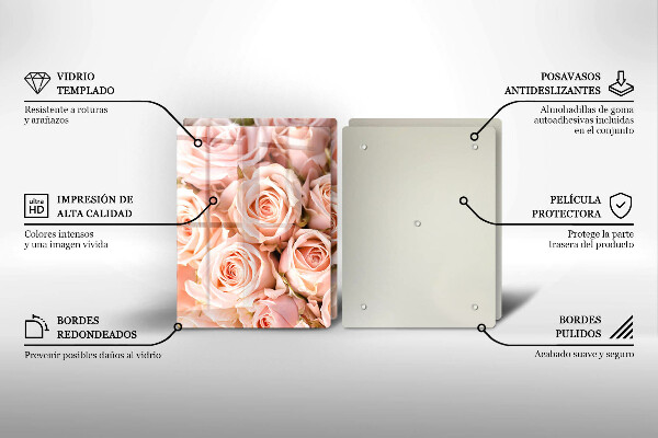 De vidrio templado Ramo de rosas delicadas