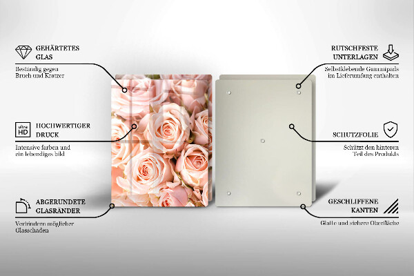 De vidrio templado Ramo de rosas delicadas