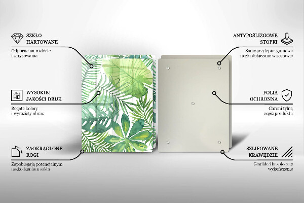 De vidrio templado Hojas boho acuarela