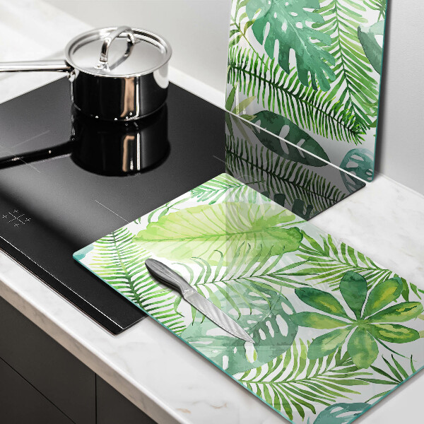 De vidrio templado Hojas boho acuarela