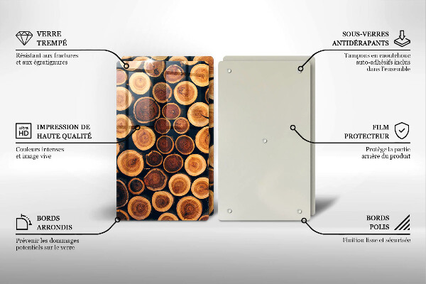 De vidrio templado Tocones de árboles de madera