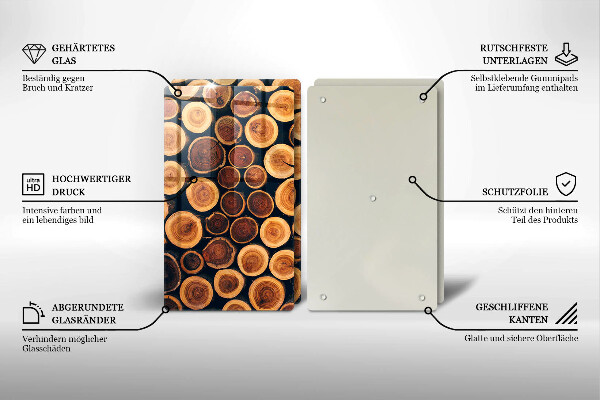 De vidrio templado Tocones de árboles de madera