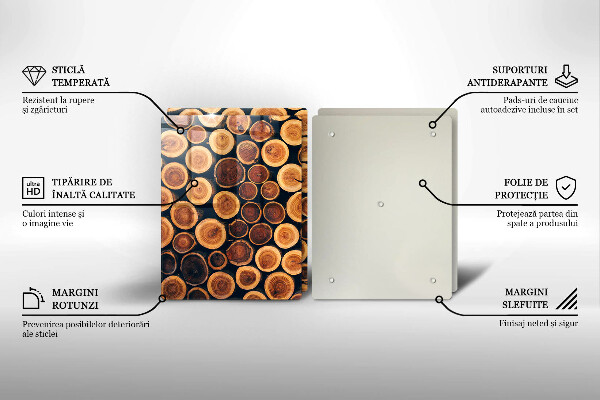 De vidrio templado Tocones de árboles de madera