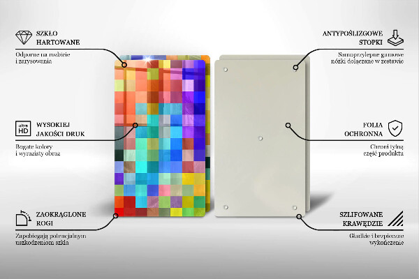 De vidrio templado Cuadrados de píxeles de colores