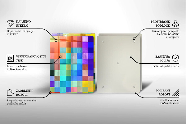 De vidrio templado Cuadrados de píxeles de colores