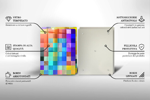 De vidrio templado Cuadrados de píxeles de colores