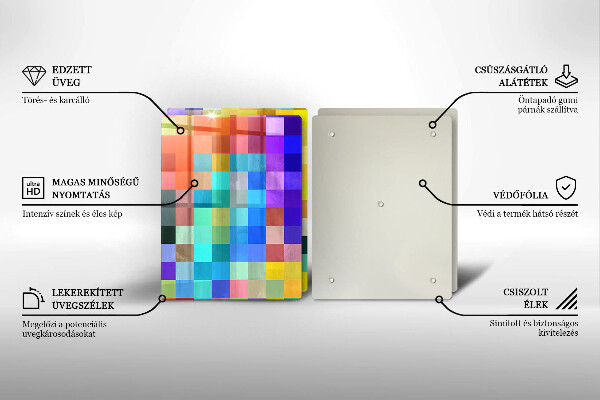 De vidrio templado Cuadrados de píxeles de colores