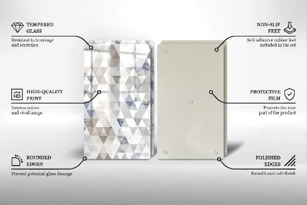 De vidrio templado Patrón de triángulos