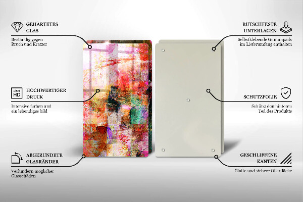 De vidrio templado Abstracción de pintura