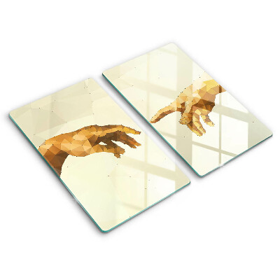 De vidrio templado Creación de las manos de adán