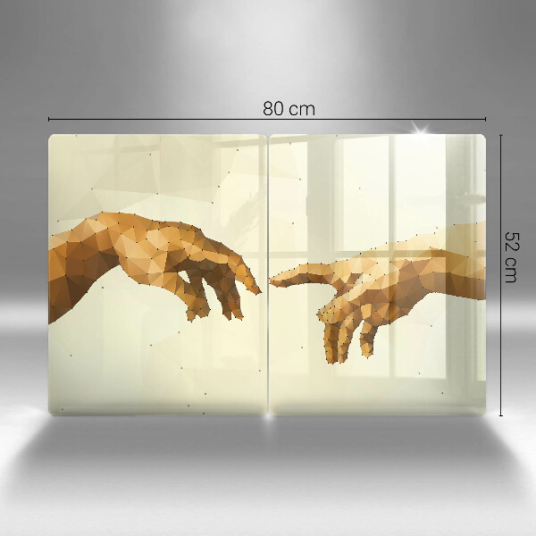 De vidrio templado Creación de las manos de adán