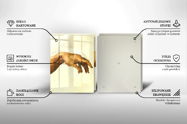 De vidrio templado Creación de las manos de adán