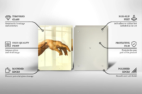 De vidrio templado Creación de las manos de adán