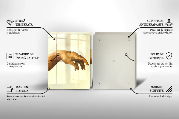 De vidrio templado Creación de las manos de adán