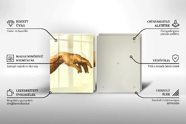 De vidrio templado Creación de las manos de adán
