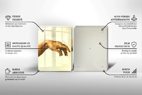 De vidrio templado Creación de las manos de adán