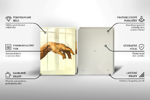 De vidrio templado Creación de las manos de adán