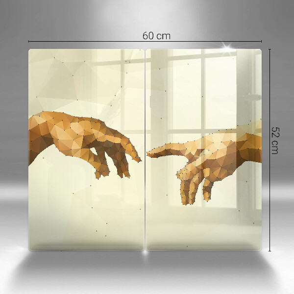 De vidrio templado Creación de las manos de adán