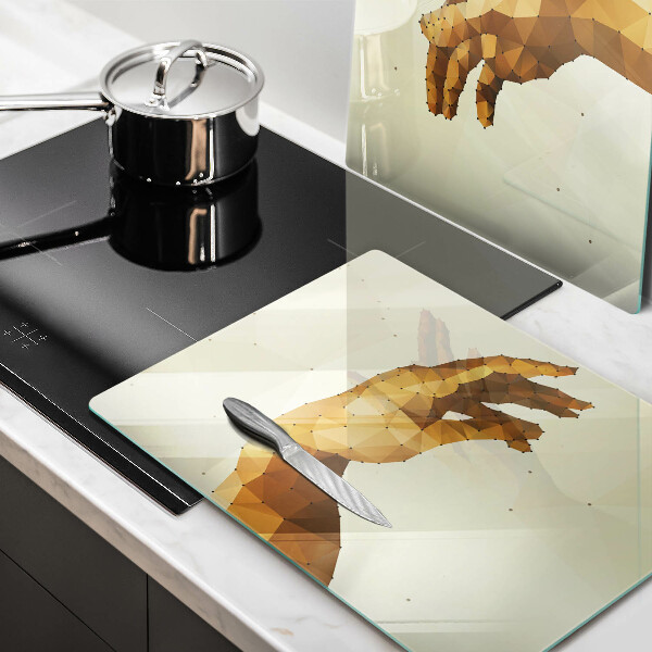 De vidrio templado Creación de las manos de adán